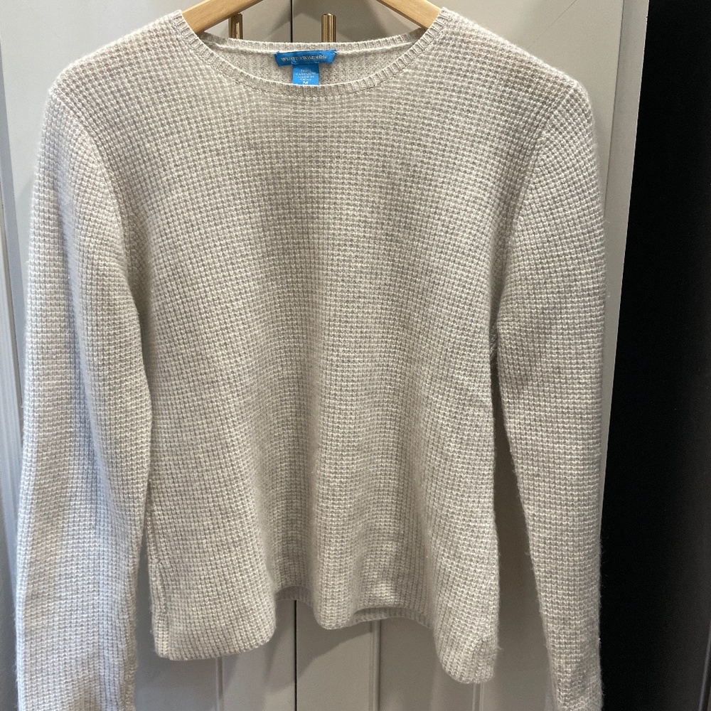 White + Warren cashmere thermal sweatshirt Grey M